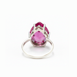 Dazzling Created Alexandrite Ring in 925 Sterling Silver, with a pink gem, ideal for everyday elegance and thoughtful gifting.