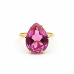 Elegant 18k Gold Vermeil Ring with Created Pink Alexandrite, embodying duality and perfect for special occasions.