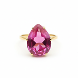 Elegant 18k Gold Vermeil Ring with Created Pink Alexandrite, embodying duality and perfect for special occasions.