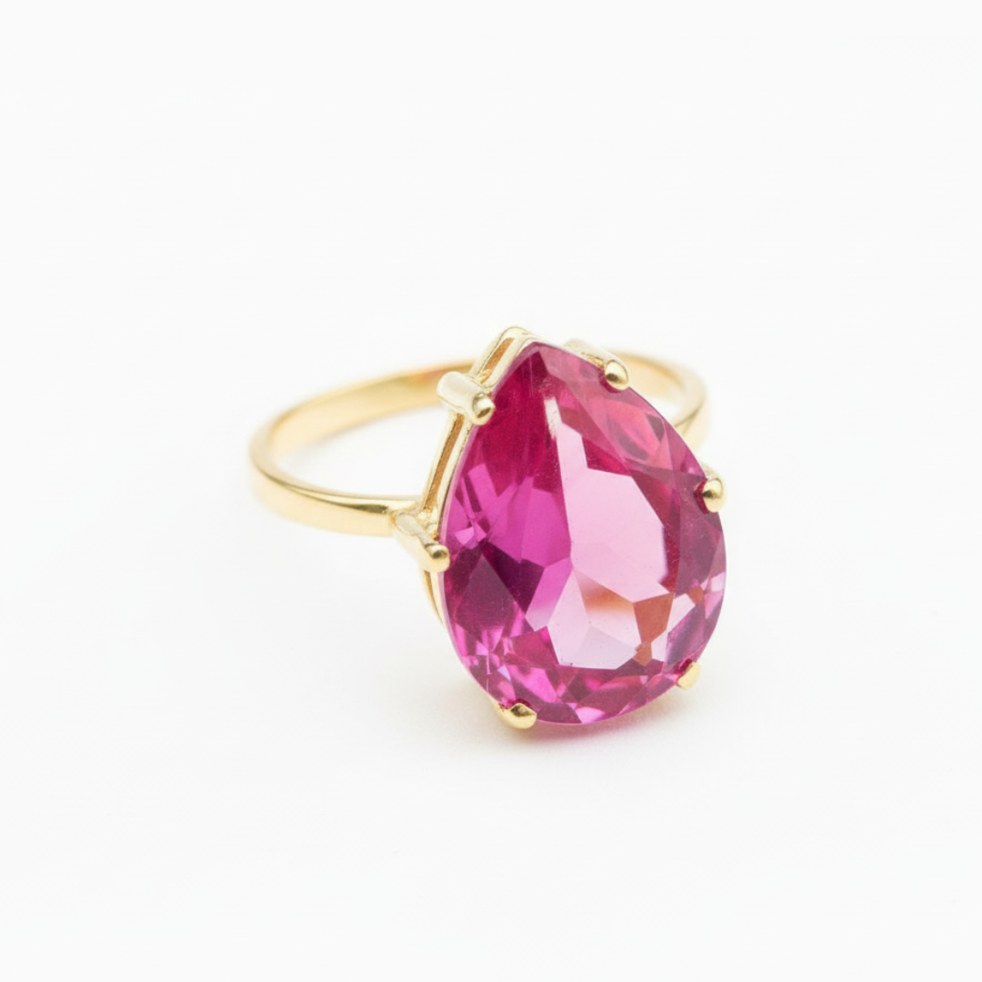 Beautiful 18k Gold Vermeil Ring featuring Created Pink Alexandrite, a thoughtful gift for June birthdays and special moments.