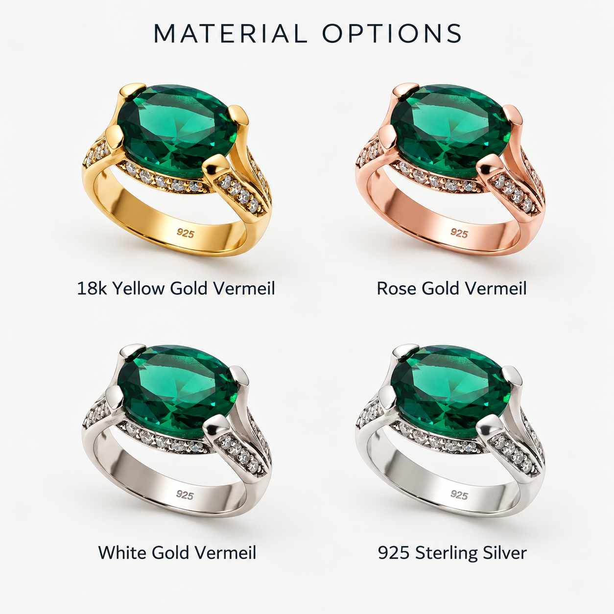 Crafted in 925 Sterling Silver, this Created Emerald Ring features an oval stone, a timeless gift for May birthdays and special moments.