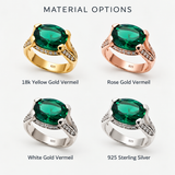 Crafted in 925 Sterling Silver, this Created Emerald Ring features an oval stone, a timeless gift for May birthdays and special moments.
