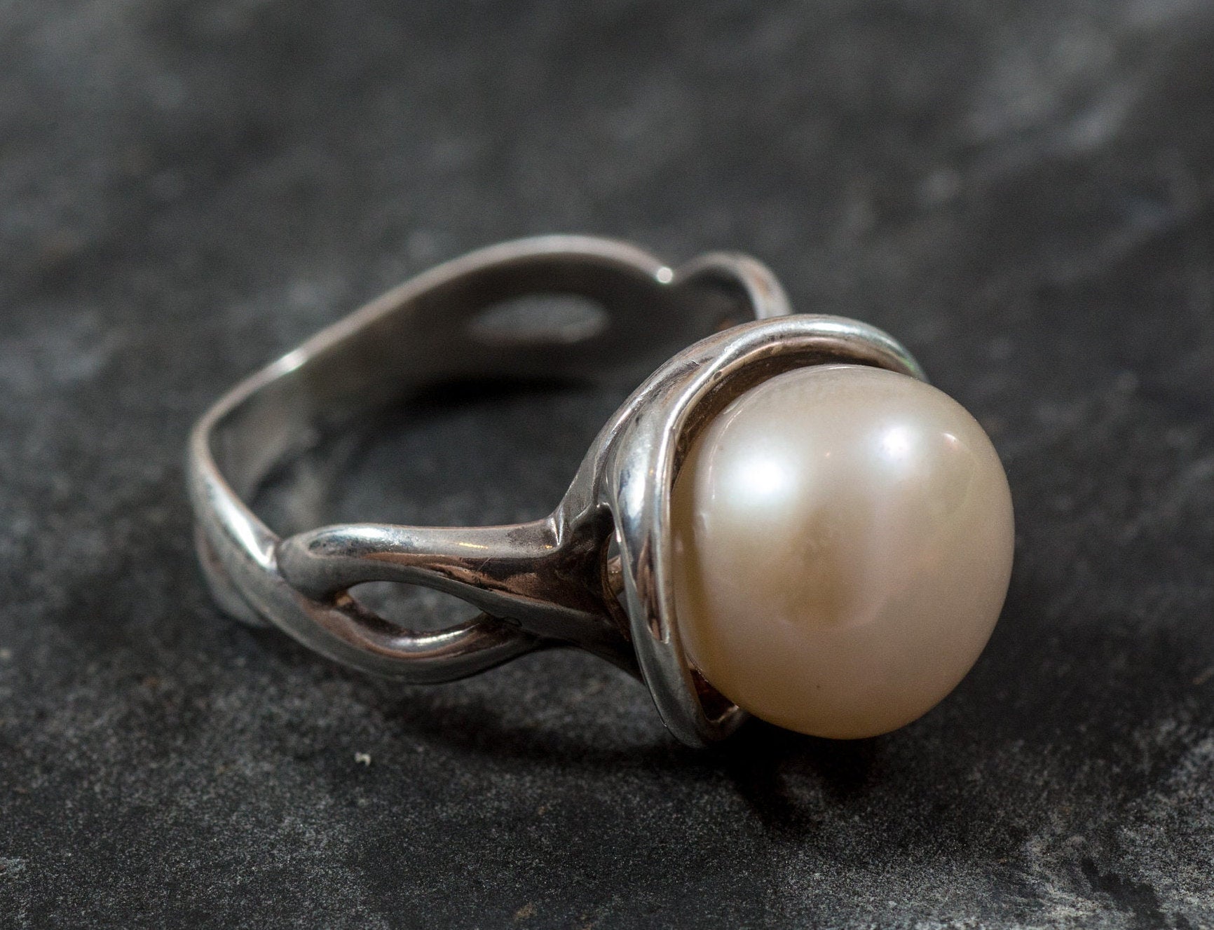 One of a Kind Mother of Pearl Silver Ring No:2 | Boutique Ottoman Exclusive