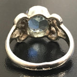 Vintage Blue Topaz Ring - Blue Topaz Bezel Ring - December Birthstone Ring