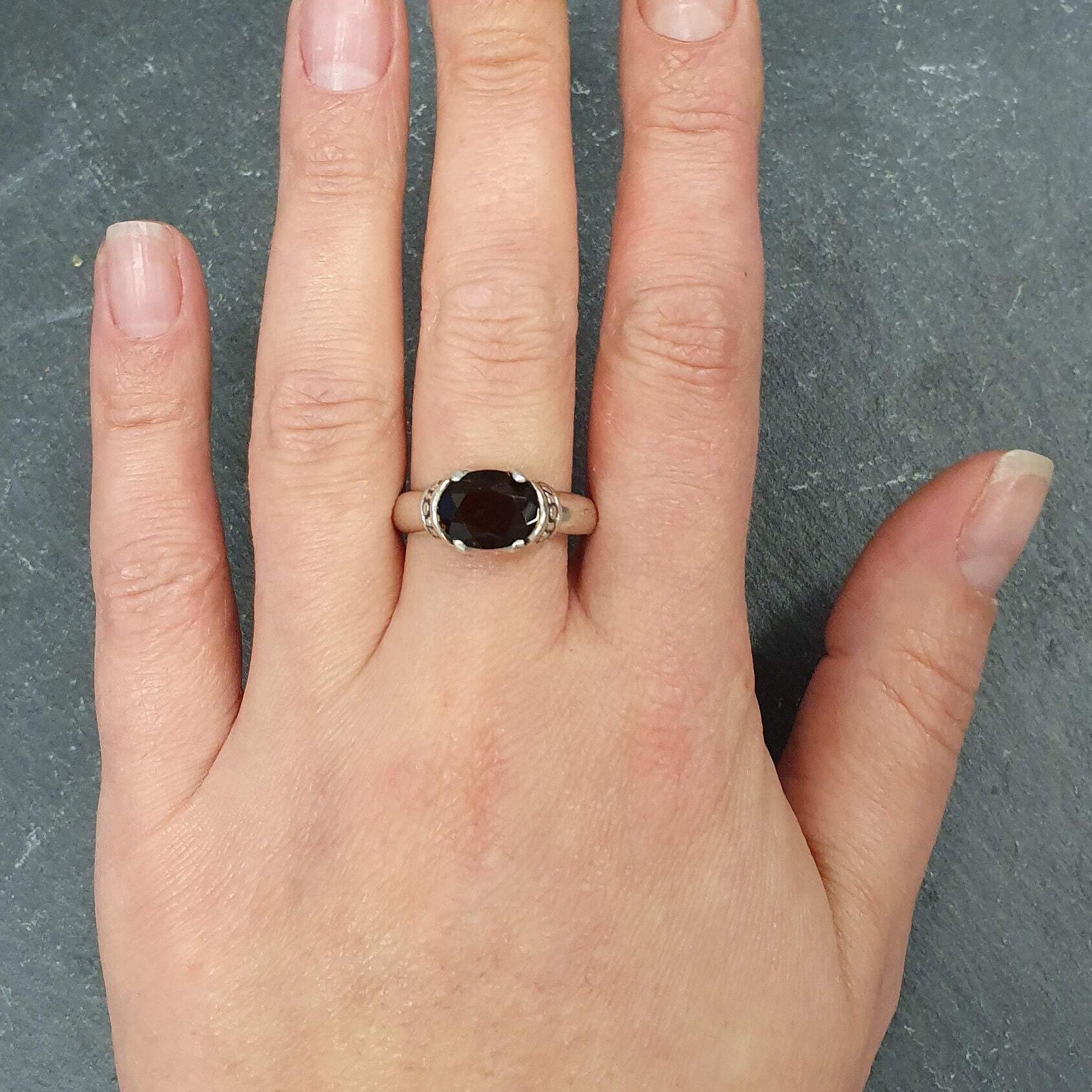 Smoky Topaz Ring, Natural Smoky Topaz, Tribal Ring, Antique Ring, Vintage Ring, Boho Ring, Smoky Diamond Ring, 925 Silver Ring, Smoky Topaz