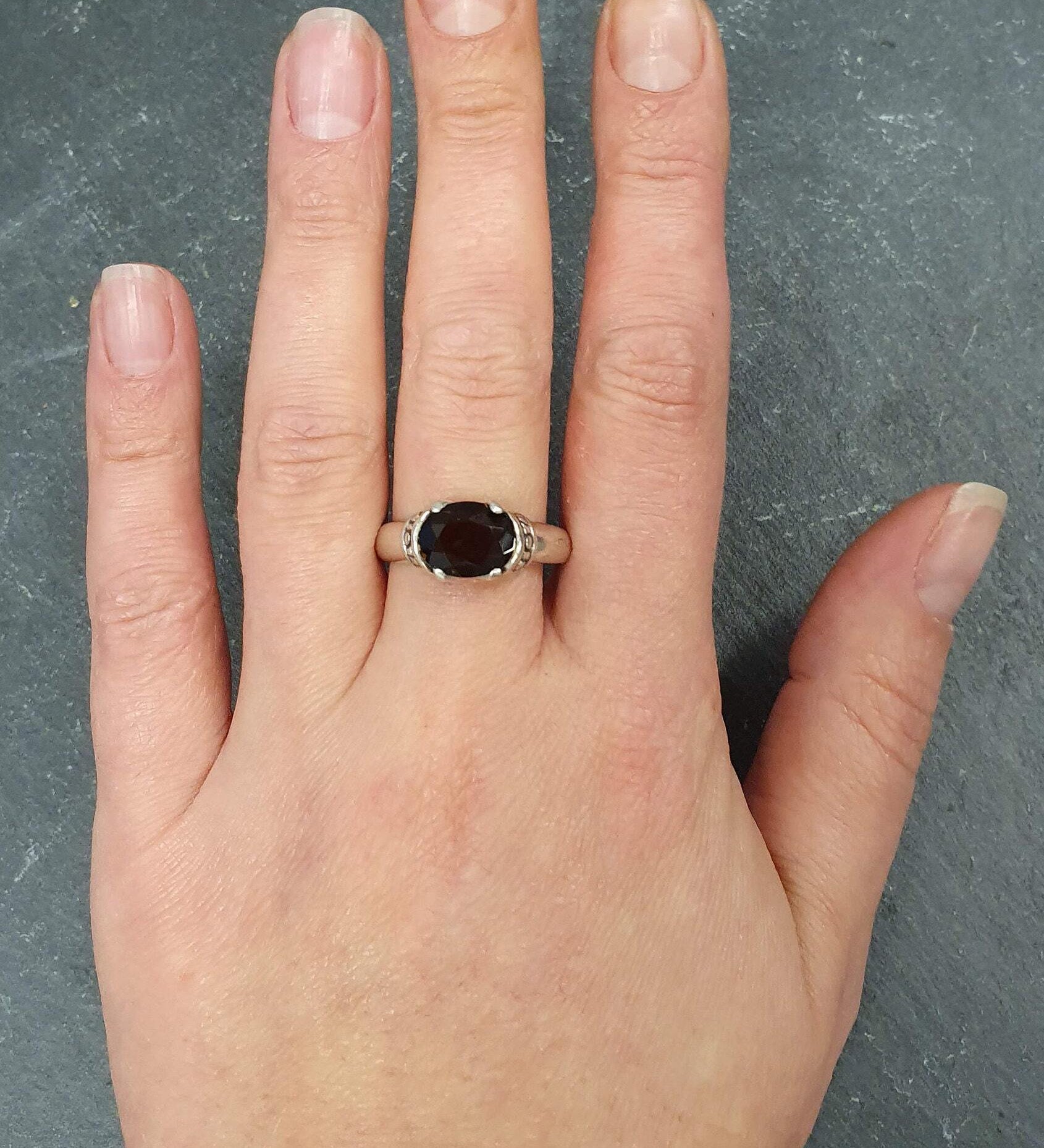 Smoky Topaz Ring, Natural Smoky Topaz, Tribal Ring, Antique Ring, Vintage Ring, Boho Ring, Smoky Diamond Ring, 925 Silver Ring, Smoky Topaz
