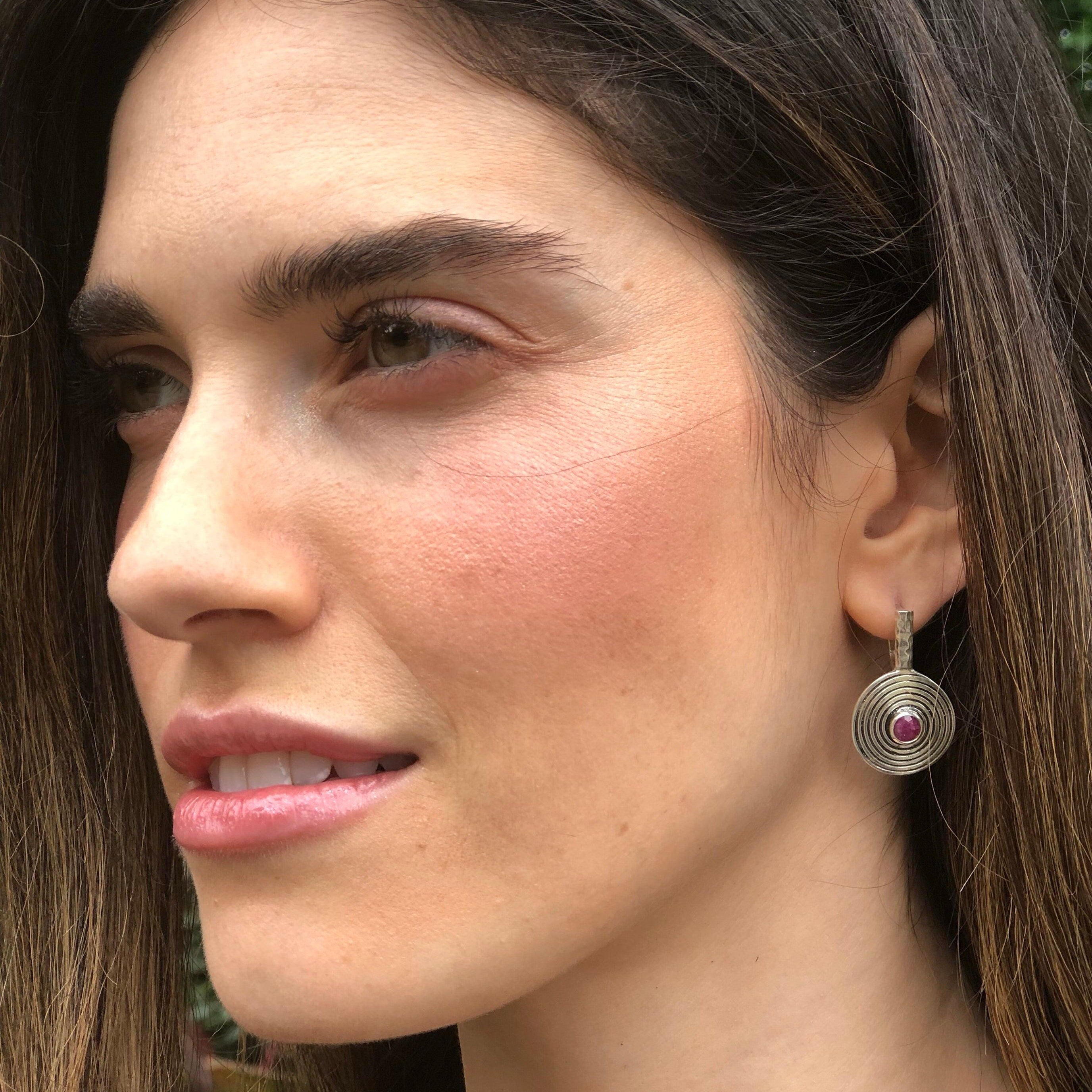 Natural Ruby Earrings in 925 Sterling Silver, perfect for birthdays and special occasions, symbolizing passion and purity.