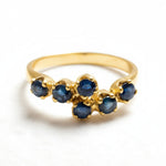 Stunning 18k Gold Vermeil Ring showcasing a Round Blue Sapphire, symbolizing loyalty and ideal for everyday elegance.