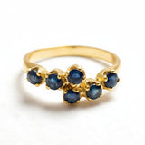 Stunning 18k Gold Vermeil Ring showcasing a Round Blue Sapphire, symbolizing loyalty and ideal for everyday elegance.