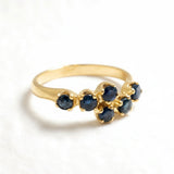 Beautiful 18k Gold Vermeil Ring featuring a Round Natural Blue Sapphire, a heartfelt gift representing sincerity and truth.