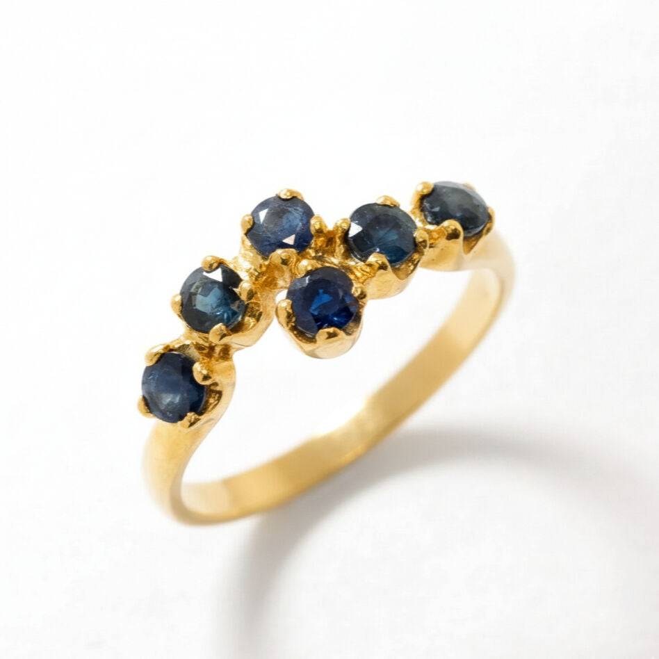 Natural Sapphire Ring made in 18k Gold Vermeil with Round Natural Blue Sapphire in Prong setting, September Birthstone gift idea, symbolizes sincerity, truth, and faithfulness, ideal for everyday wear and perfect for birthday gifting and special occasions.