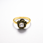 Flower Ring, Diamond Ring, Created Diamond Ring, Silver Flower Ring, Vintage Flower Ring, White Diamond Ring, Floral Ring, 925 Silver Ring(1)