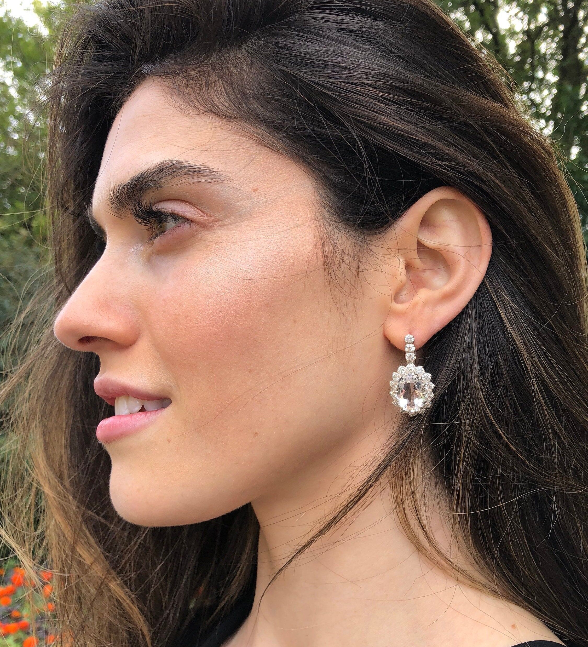 Rose Quartz Earrings, Natural Emerald Earrings, Emerald Earrings, Victorian Earrings, January Birthstone, Silver Earrings, Rose Quartz