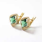 Radiant Created Emerald Earrings in 18k Gold Vermeil, a stylish May birthstone gift for anyone who loves everyday elegance.