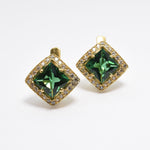 Chic Created Emerald Earrings in 18k Gold Vermeil, a unique May birthstone gift choice for her special day and daily elegance.