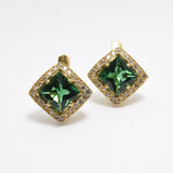 Chic Created Emerald Earrings in 18k Gold Vermeil, a unique May birthstone gift choice for her special day and daily elegance.