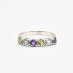 Topaz Band, Natural Topaz Band, December Birthstone, Half Eternity Band, Amethyst Ring, Peridot Ring, Blue Topaz Ring, Stackable Ring, Topaz