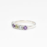 Topaz Band, Natural Topaz Band, December Birthstone, Half Eternity Band, Amethyst Ring, Peridot Ring, Blue Topaz Ring, Stackable Ring, Topaz