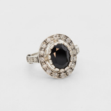 Vintage Onyx Ring - Black Oval Ring - Onyx Cocktail Ring
