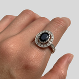 Vintage Onyx Ring - Black Oval Ring - Onyx Cocktail Ring