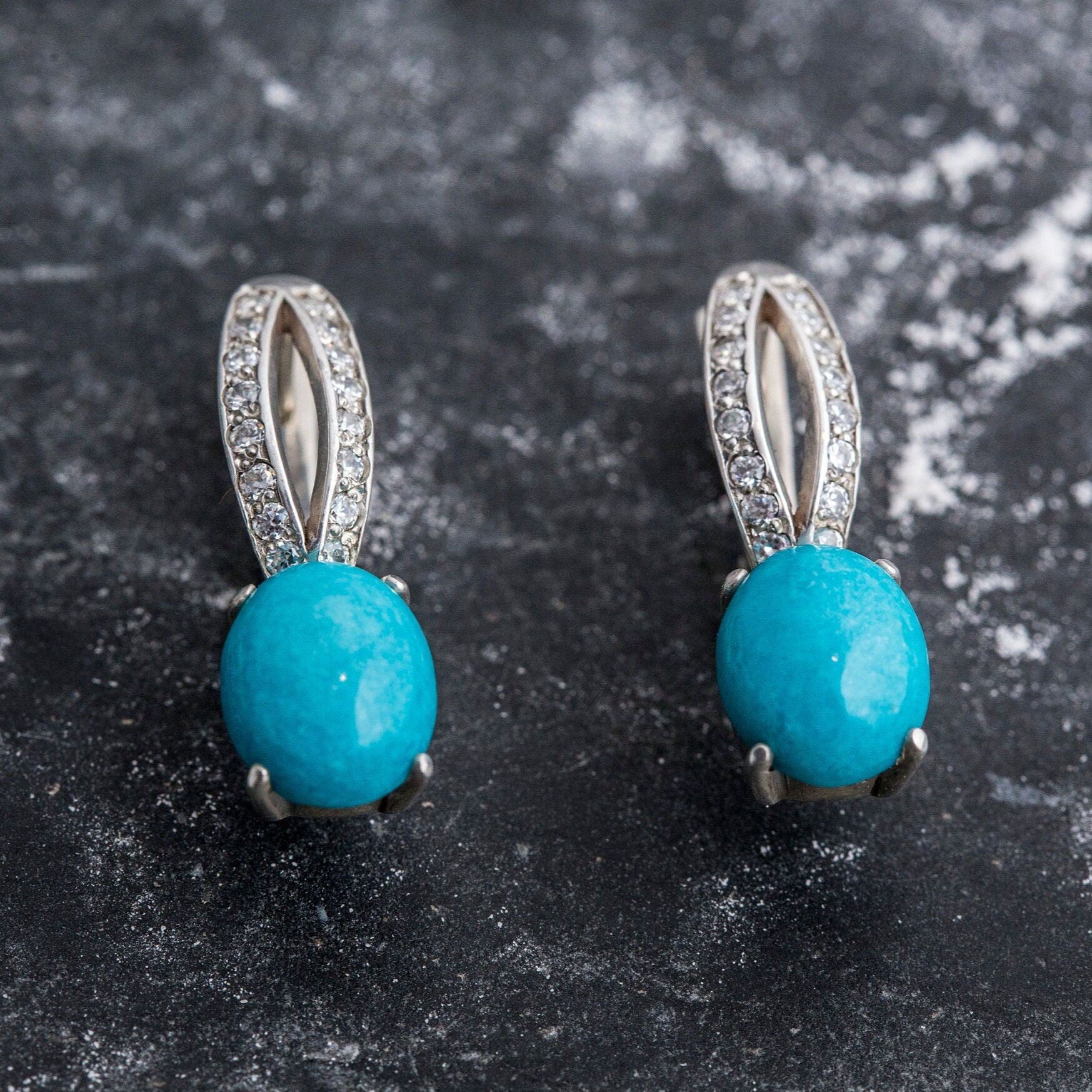 Unique Earrings, Turquoise Earrings, Natural Turquoise, December Earrings, Vintage Earrings, Silver Earrings, Arizona Turquoise, Turquoise