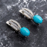 Unique Earrings, Turquoise Earrings, Natural Turquoise, December Earrings, Vintage Earrings, Silver Earrings, Arizona Turquoise, Turquoise