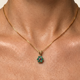 Elegant 18k Gold Vermeil Emerald Pendant, featuring a round natural emerald, perfect for May birthdays and special occasions.