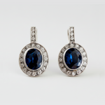 Created Sapphire Earrings made in 925 Sterling Silver with Heart Created Blue Sapphire in Bezel setting, September Birthstone gift idea, symbolizes sincerity, truth, and faithfulness, ideal for everyday wear and perfect for birthday gifting and special occasions.