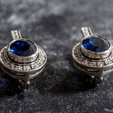 Blue Sapphire Earrings - Vintage Sapphire Earrings - Blue Drop Earrings