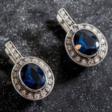 Blue Sapphire Earrings - Vintage Sapphire Earrings - Blue Drop Earrings