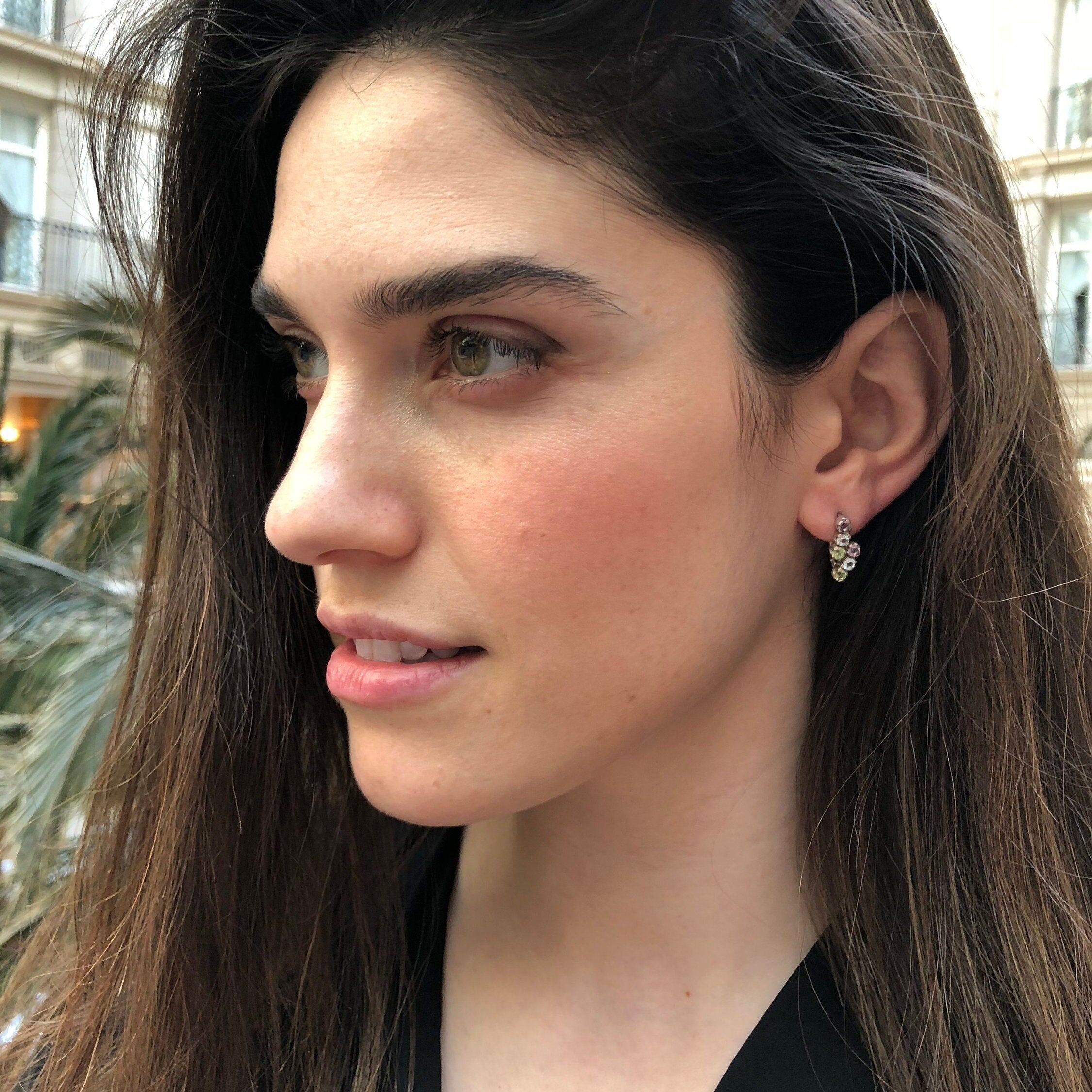 Elegant 925 Sterling Silver Natural Emerald Earrings, perfect May birthstone gift for growth and healing on special occasions.