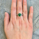 Tribal Ring, Emerald Ring, Created Emerald, Green Vintage Ring, Green Diamond Ring, Sparkly Ring, Green Emerald Ring, Sterling Silver Ring