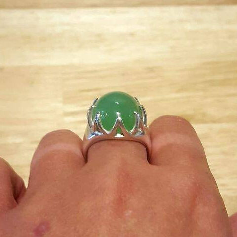 Sandstone Ring, Blue Sand Stone, Large Oval Ring, Statement Ring, Vintage Rings, Sagittarius Ring, Sterling Silver Ring, Blue Sandstone