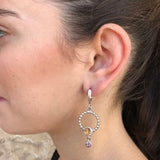 Long Dangling Earrings - Purple Amethyst Earrings - Blue Topaz Earrings