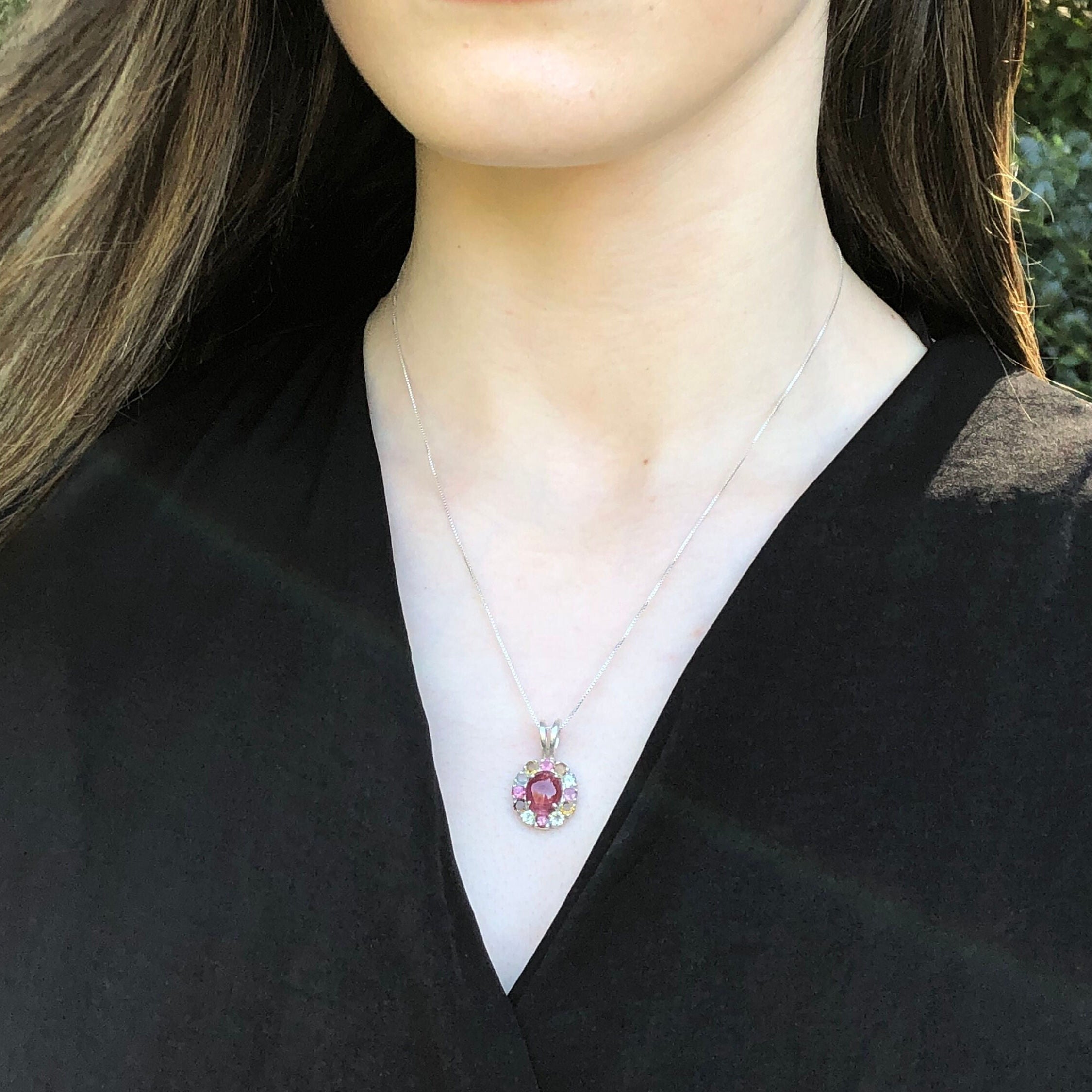 Chrysoprase Pendant, Victorian Necklace, Natural Chrysoprase, Topaz Pendant, Green Necklace, Antique Pendant, Vintage Pendant, Solid Silver