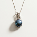 Gold Pearl Pendant - Natural Pearl Necklace, Black Pearl Necklace,