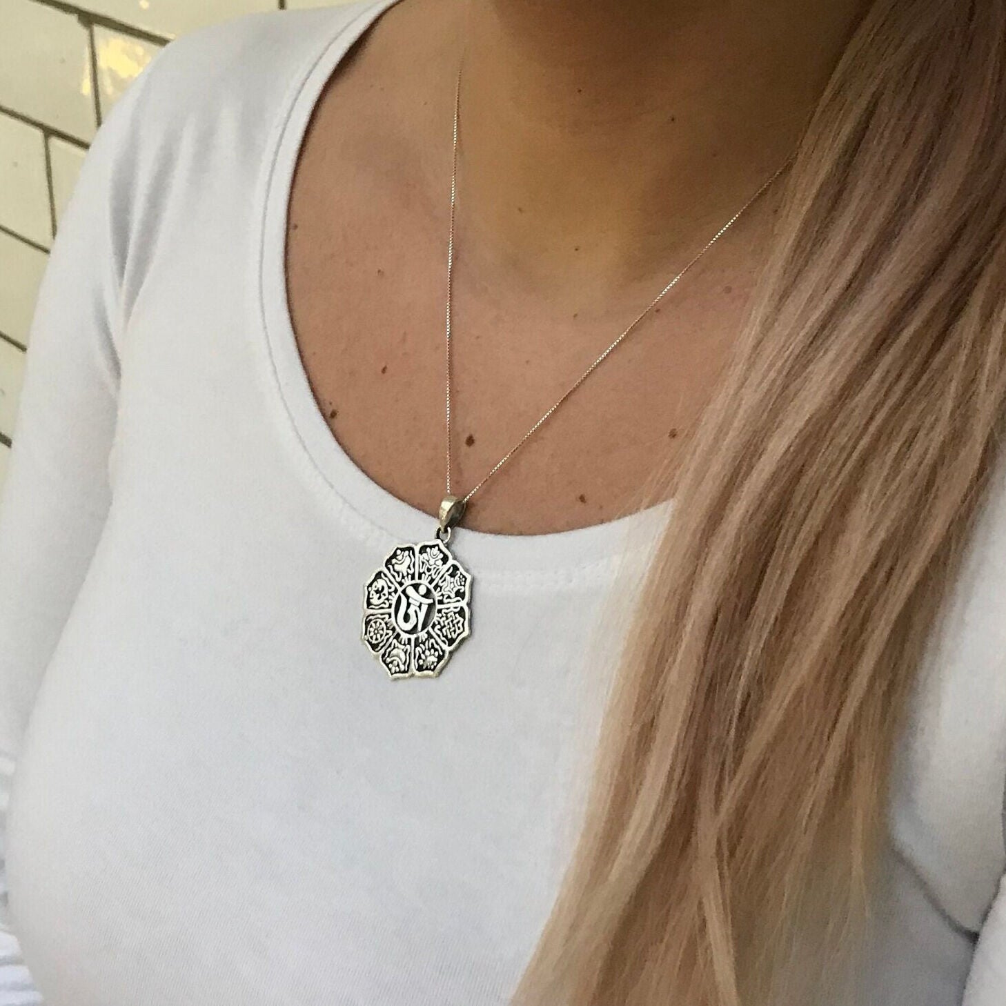 Large Om Pendant, Silver Om Pendant, Buddhist Pendant, Ohm Pendant, Large Silver Pendant, Symbol Pendant, Statement Pendant, Om Pendant, Ohm