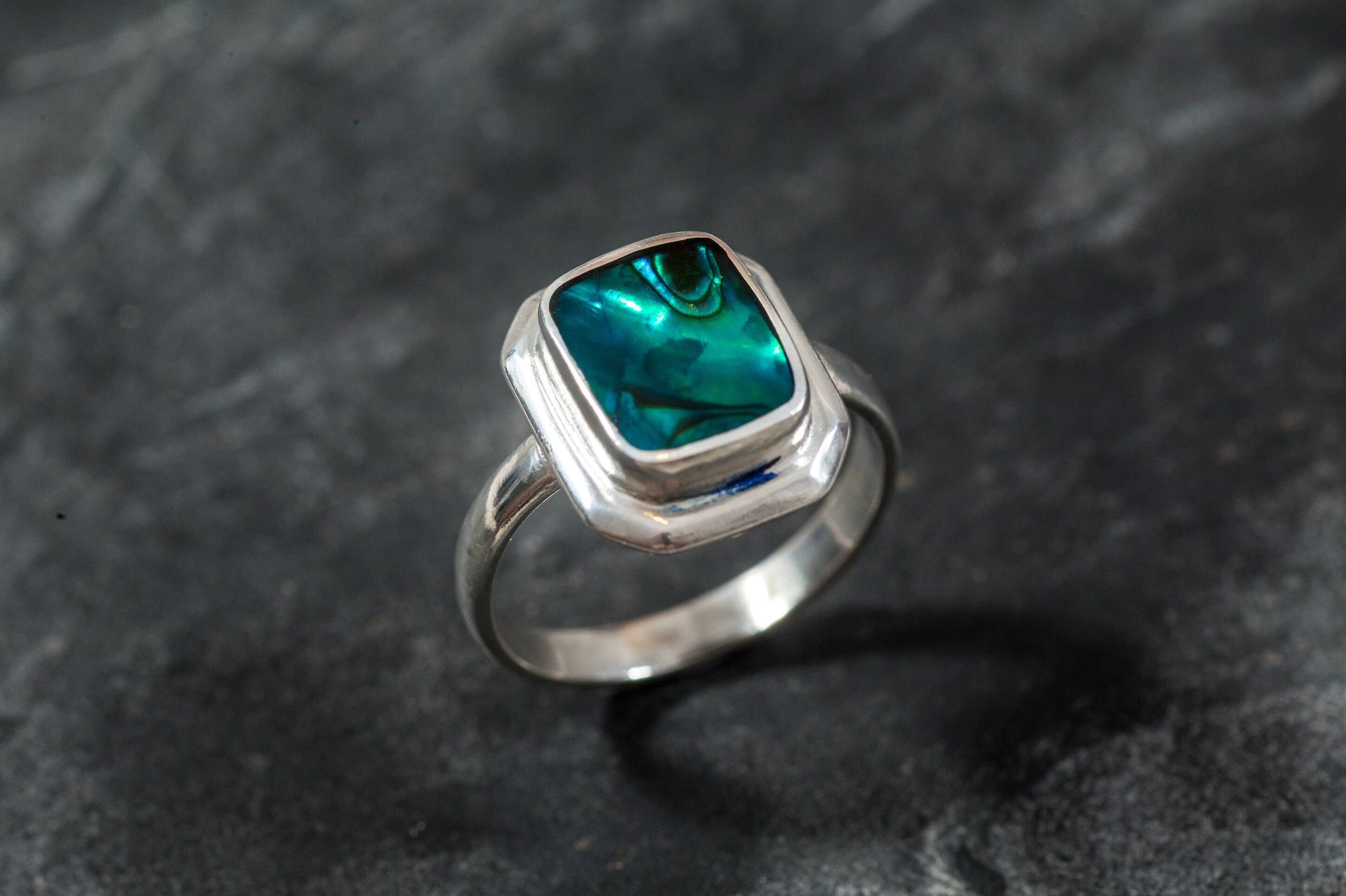 Shell Ring, Shell Pearl Ring, Natural Shell Pearl, Abalone Ring, Unique Stone, Vintage Rings, Vintage Silver Ring, Real Silver Ring