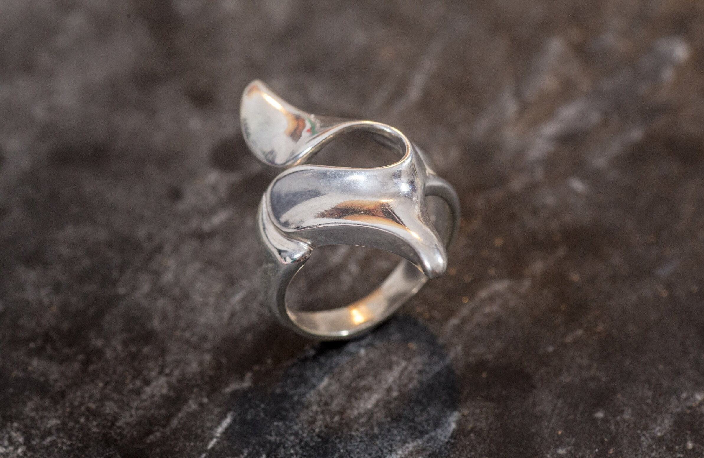 Designer Ring, Silver Ring, Statement Ring, Unique Silver Ring, Artistic Ring, Artisan Silver Ring, Solid Silver Ring, Plain Silver Ring