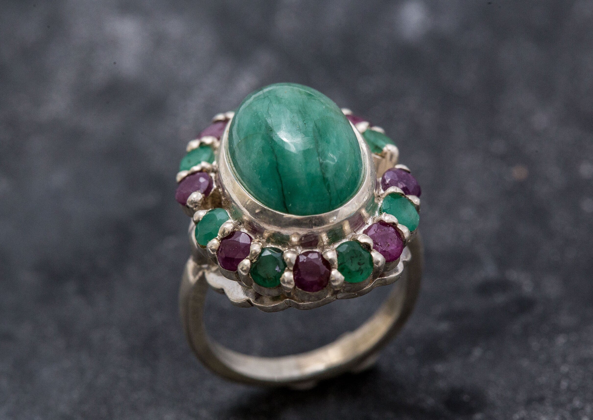 Natural Emerald Ring made in 925 Sterling Silver with Oval Natural Green Emerald in Halo setting, May Birthstone gift idea, symbolizes growth, harmony, and deep emotional healing, ideal for everyday wear and perfect for birthday gifting and special occasions.