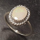 Fire Opal Ring - Natural Fire Opal Ring, October Birthstone Ring