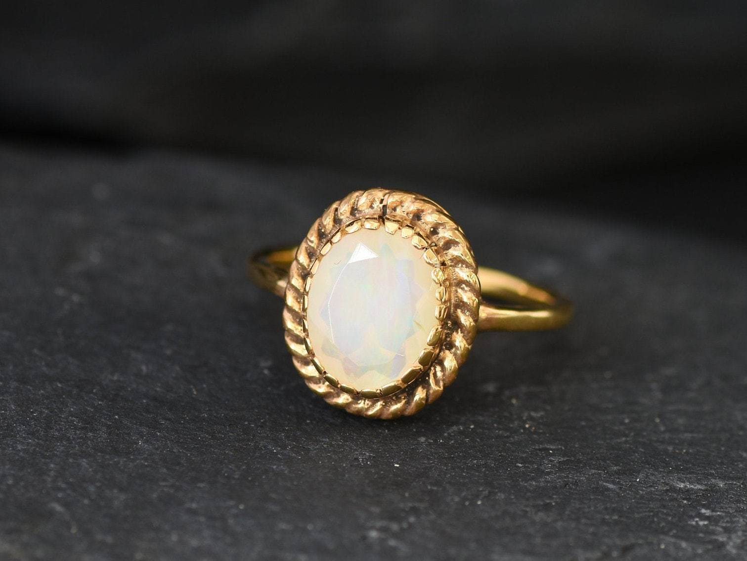 Fire Opal Ring, Natural Opal Ring, October Birthstone, Victorian Ring, Vintage Opal Ring, Opal Ring, Ethiopian Opal Ring, Solid Silver Ring(1)