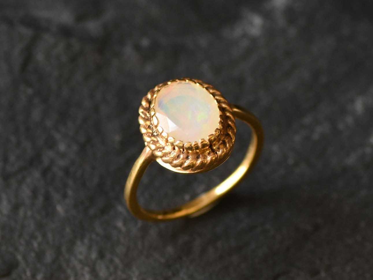 Fire Opal Ring, Natural Opal Ring, October Birthstone, Victorian Ring, Vintage Opal Ring, Opal Ring, Ethiopian Opal Ring, Solid Silver Ring(1)
