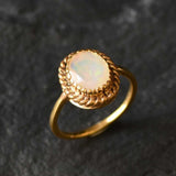 Fire Opal Ring - Vintage Opal Ring - Victorian Ring