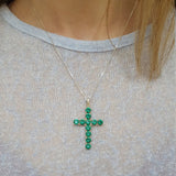 Cross Pendant, Emerald Pendant, Ruby Pendant, Sapphire Pendant, Symbolic Pendant, Silver Cross Pendant, Christian Pendant, Silver Pendant