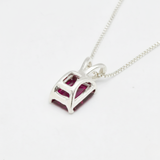 Charming 925 Sterling Silver Pendant with a Created Red Ruby, ideal for daily wear and a lovely July birthday surprise.