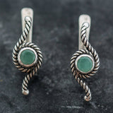 Genuine Emerald Earrings - Long Green Earrings - Rope Drop Earrings