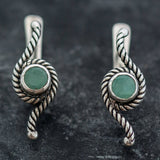 Genuine Emerald Earrings - Long Green Earrings - Rope Drop Earrings