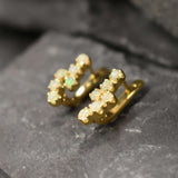 Fire Opal Earrings - Smooth Opal Earrings - Vintage Drop Earrings
