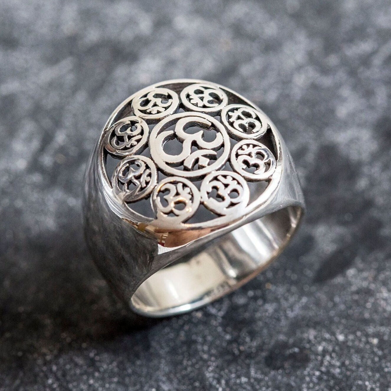 Oriental Ring, Om Ring, Artistic Ring, Statement Ring, Buddhist Ring, Silver Artistic Ring, Vintage Ring, Silver Designer Ring, Silver Ring
